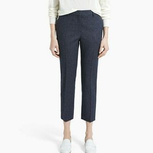 Theory Wool TREECA-2 Slim Fit Navy Blue Crop Pants
